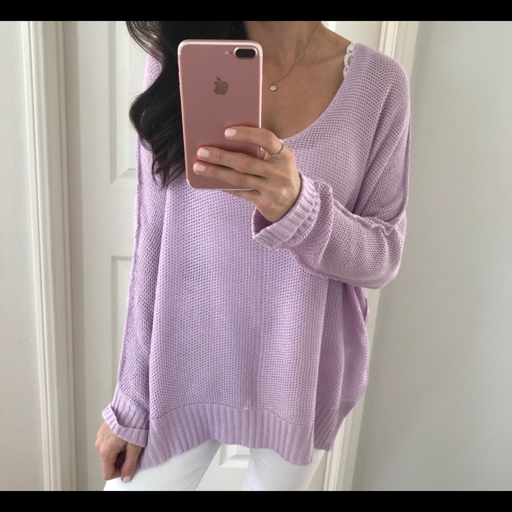 Lavender spring knit sweater
